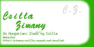 csilla zimany business card